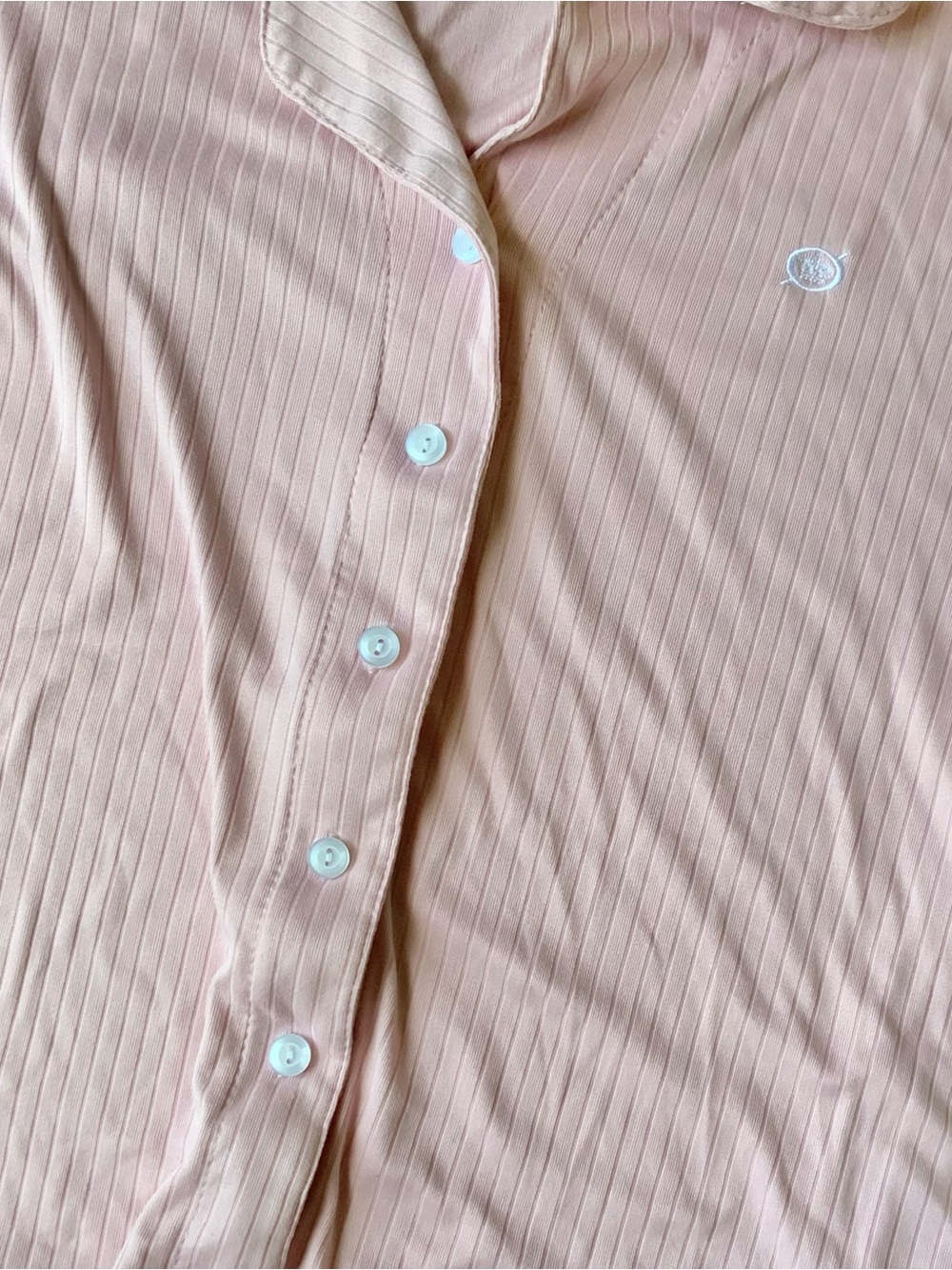 Born Ribbed Button Down Top & Shorts Pajama Set Small - Picture 7 of 14